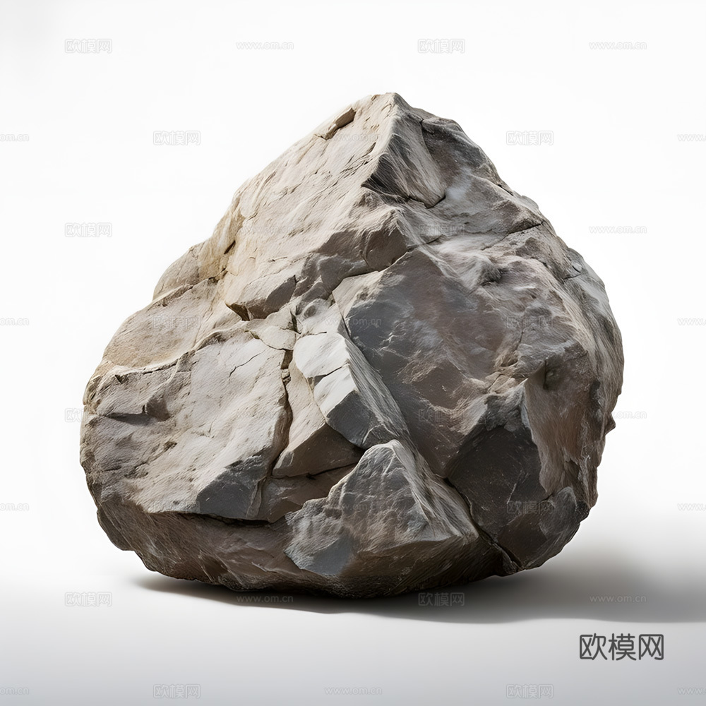 假山 石头 绿植3d模型