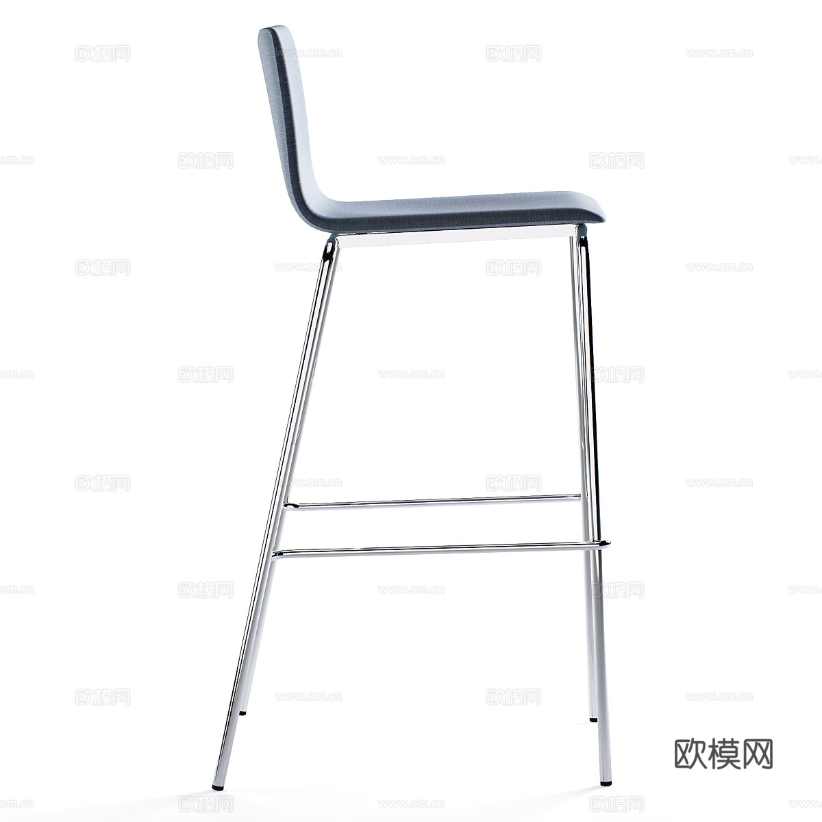 现代极简不锈钢吧台椅3d模型