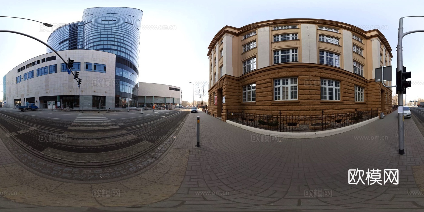 现代 城市街道 马路HDR