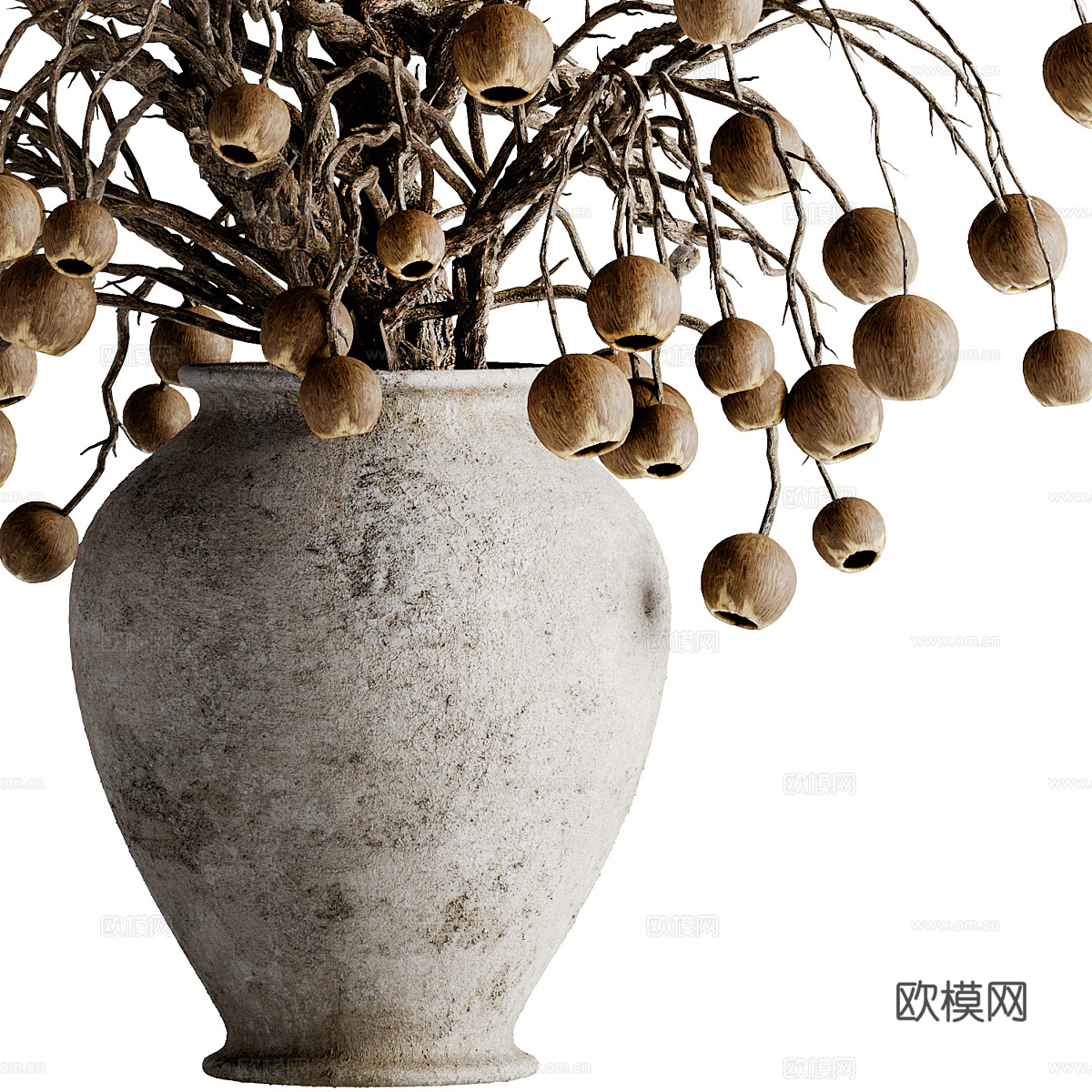 新中式侘寂花瓶花艺3d模型