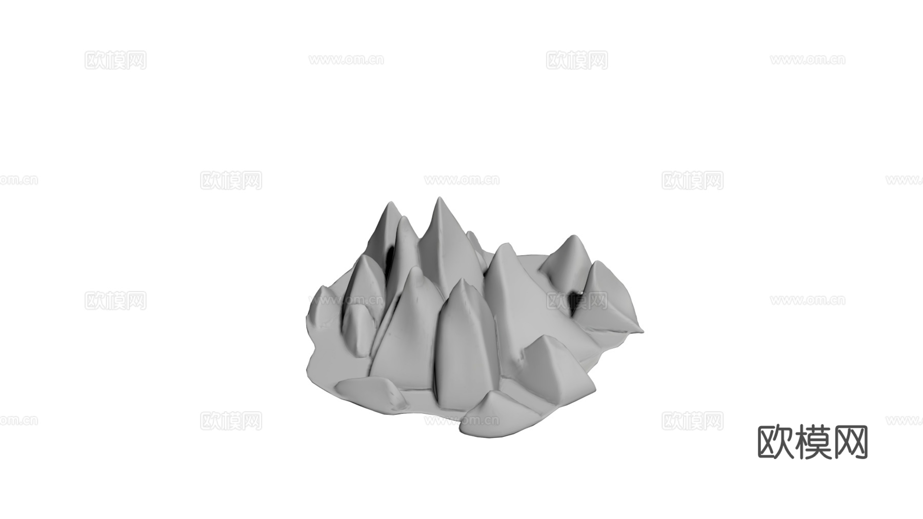假山 石头 绿植su模型
