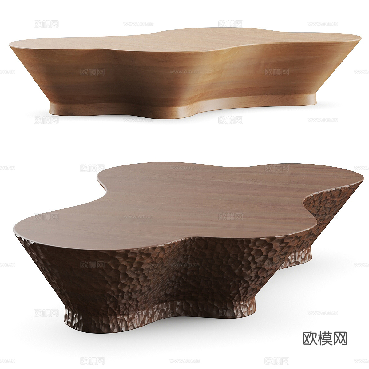 现代意式轻奢雕刻异形茶几 咖啡桌3d模型
