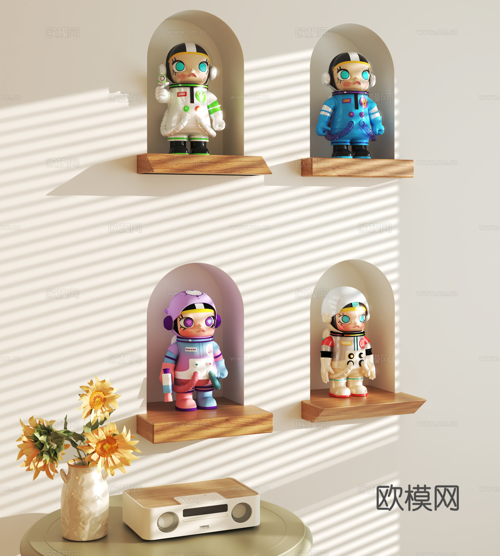 现代饰品摆件组合su模型