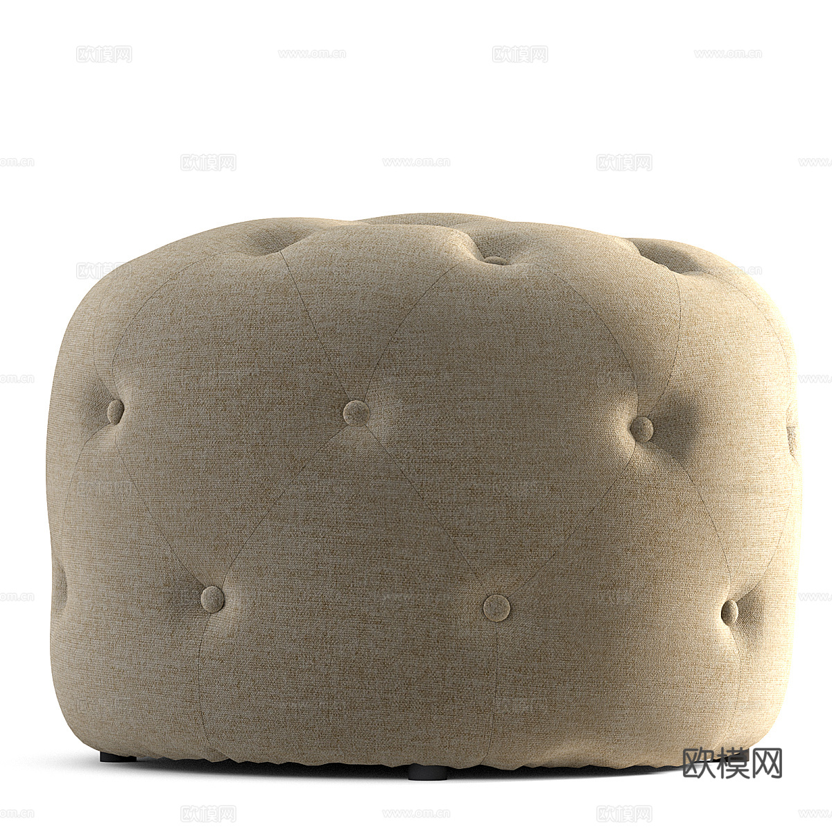 现代意式 Hampton 布艺沙发凳3d模型