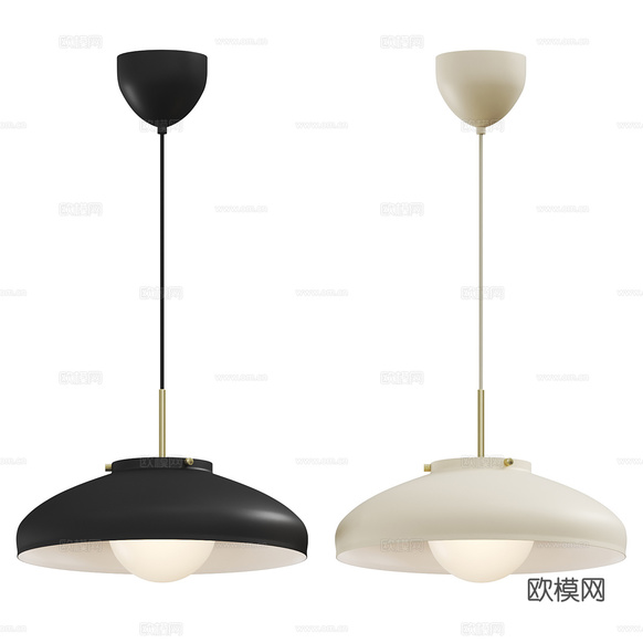 現(xiàn)代奶油風(fēng)圓盤金屬裝飾吊燈3d模型下載(渲染圖1)