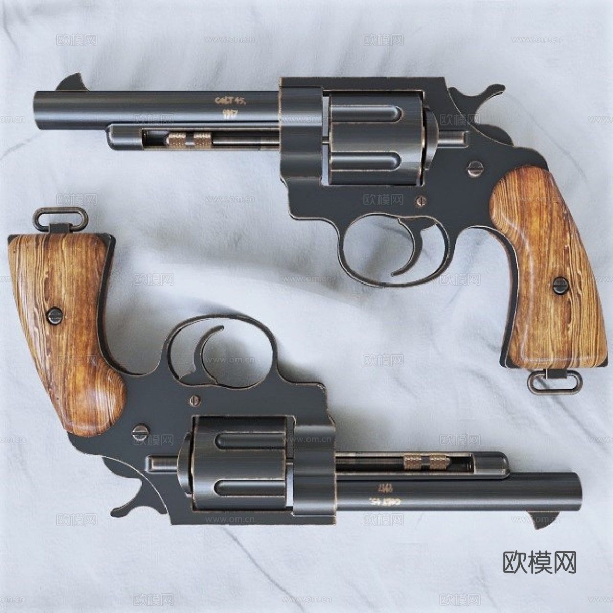 M1917 左轮手枪3d模型