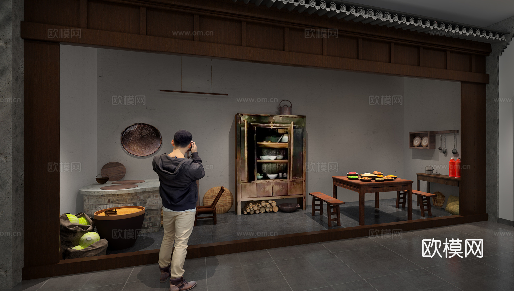 博物馆 老建筑 古厨房3d模型