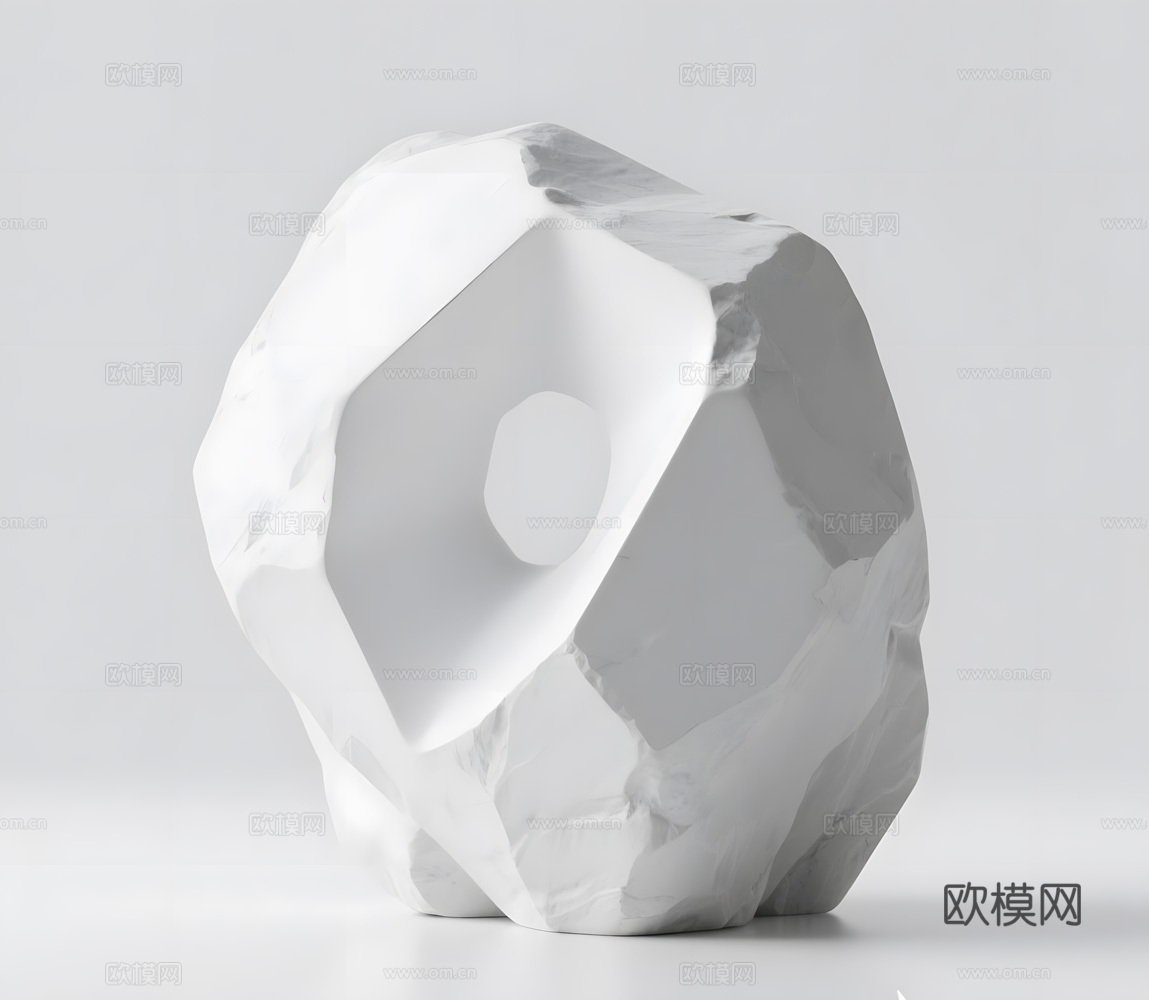 假山 石头 绿植3d模型