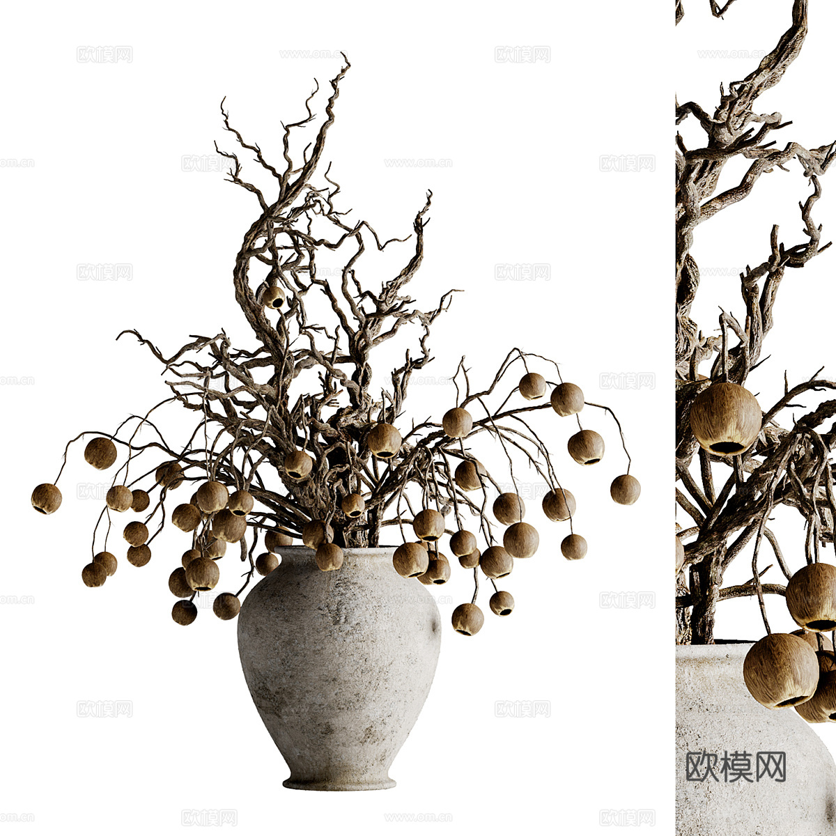 新中式侘寂花瓶花艺3d模型