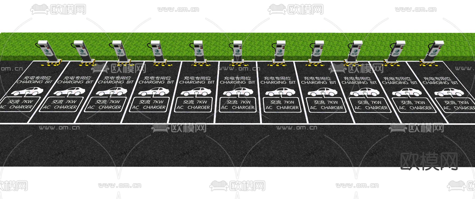 停车场 停车位su模型下载