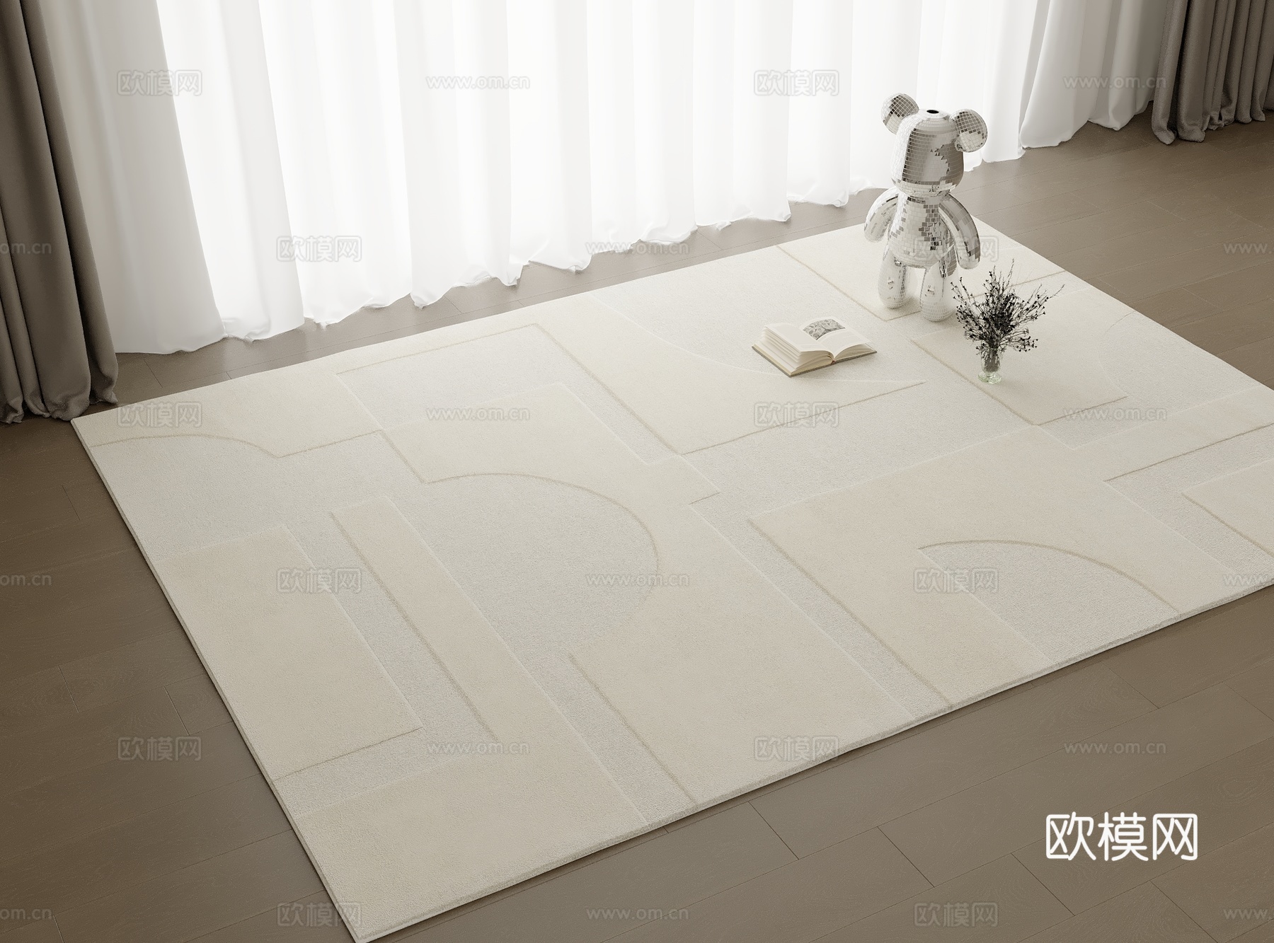 意式地毯 现代地毯 几何地毯 高质量地毯 地毯3d模型