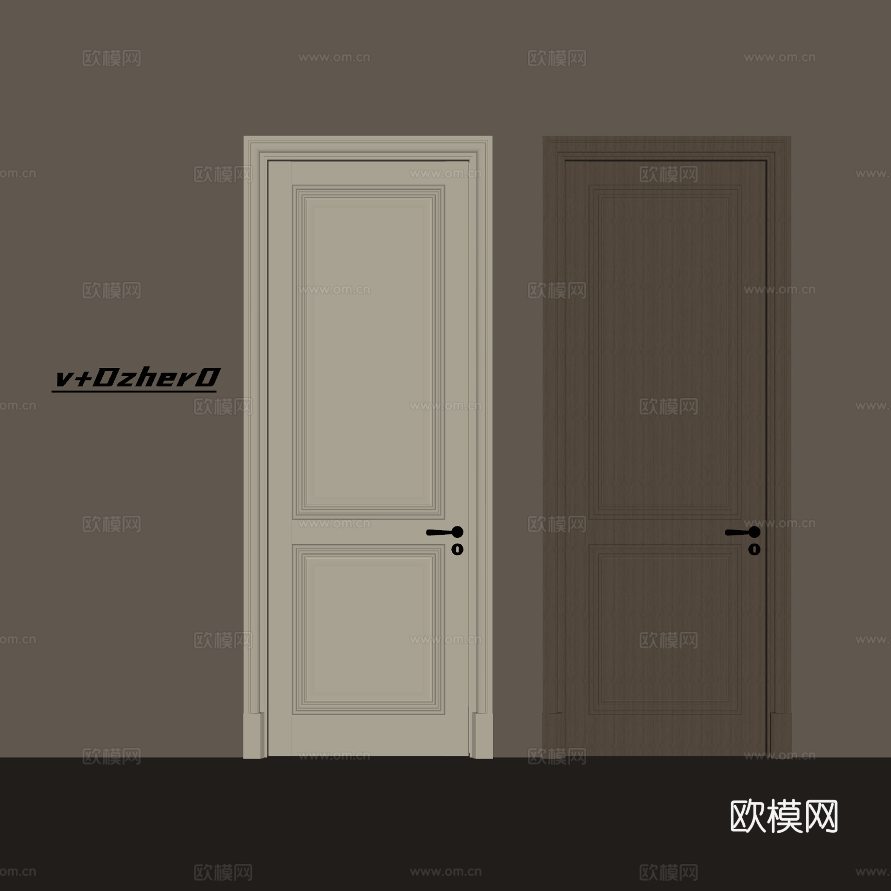 现代单开门su模型