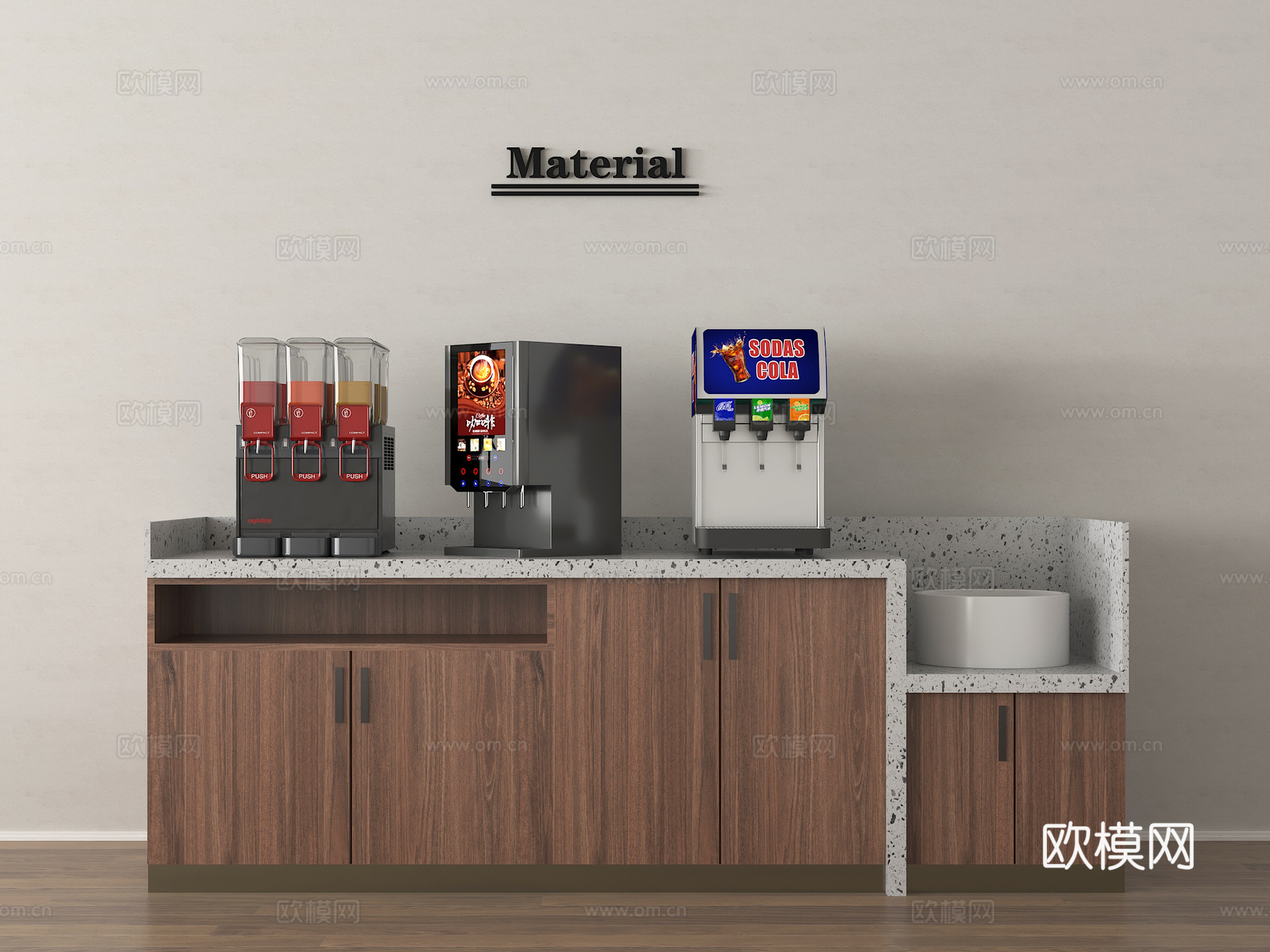 现代水吧机 操作台 水吧台 自助饮料机3d模型