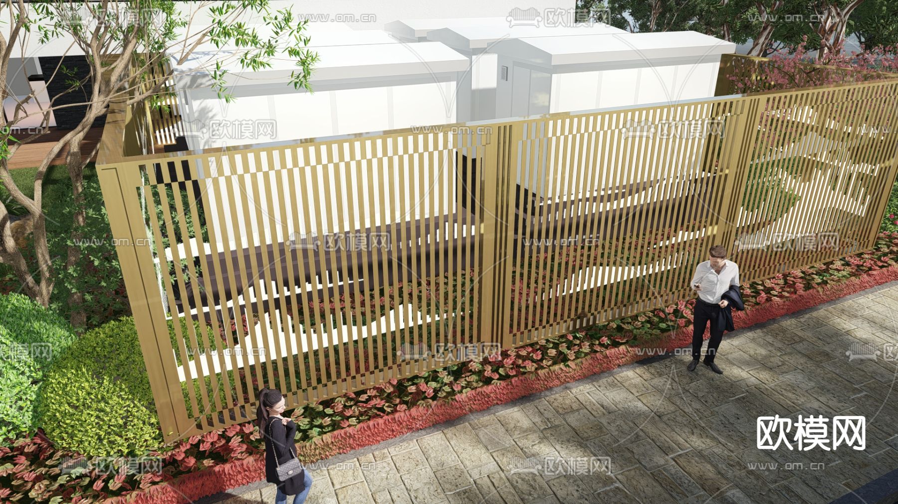 现代户外电箱su模型下载（渲染图2）