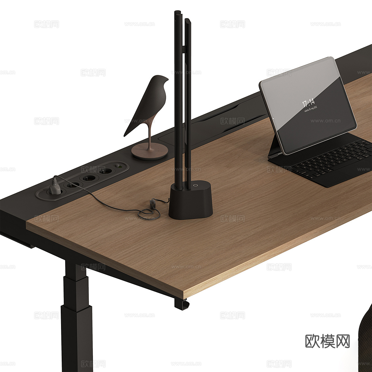 现代意式极简书桌椅 办公桌椅3d模型