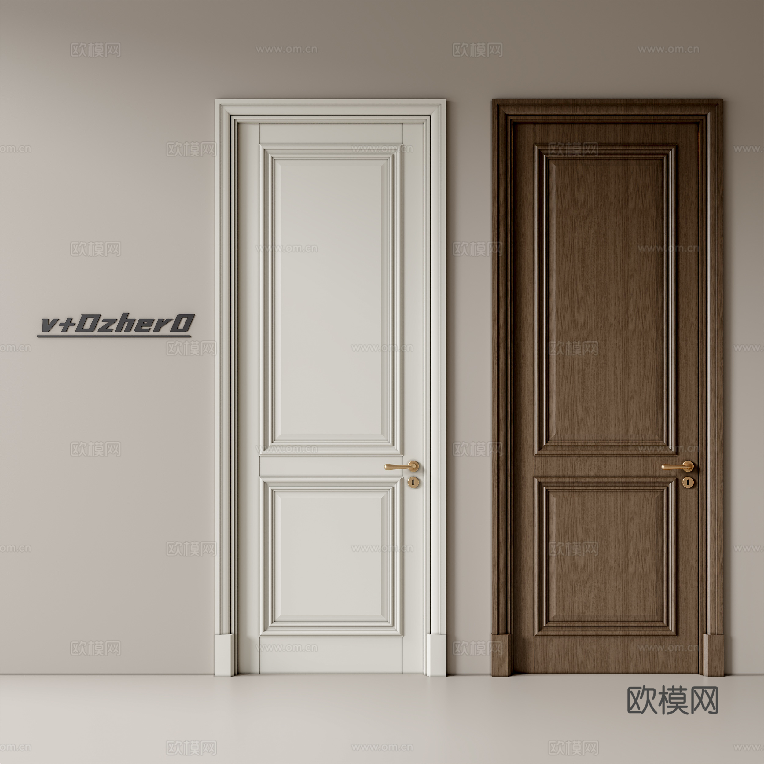 现代单开门su模型