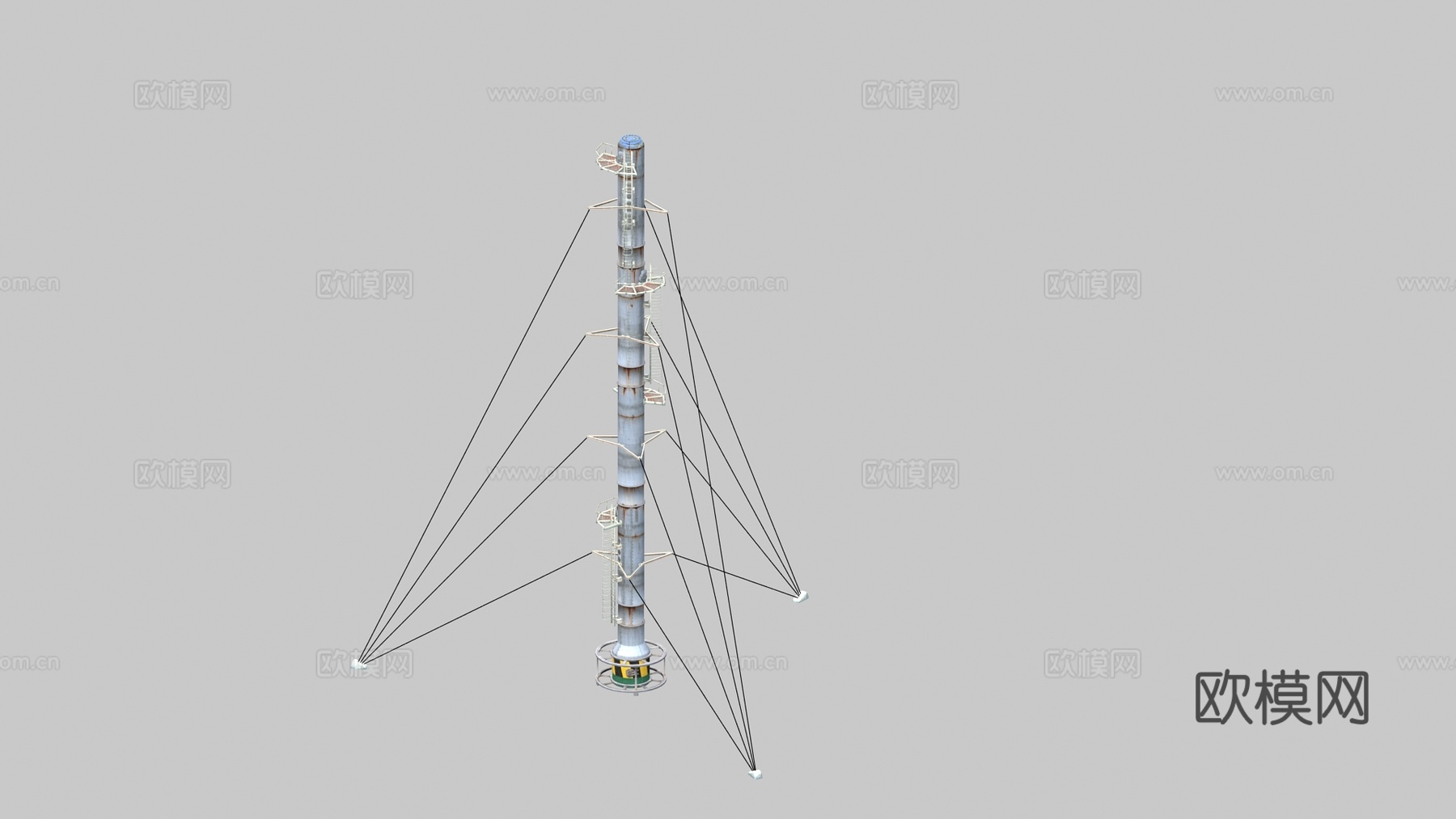 工厂烟囱 铁架 塔架3d模型