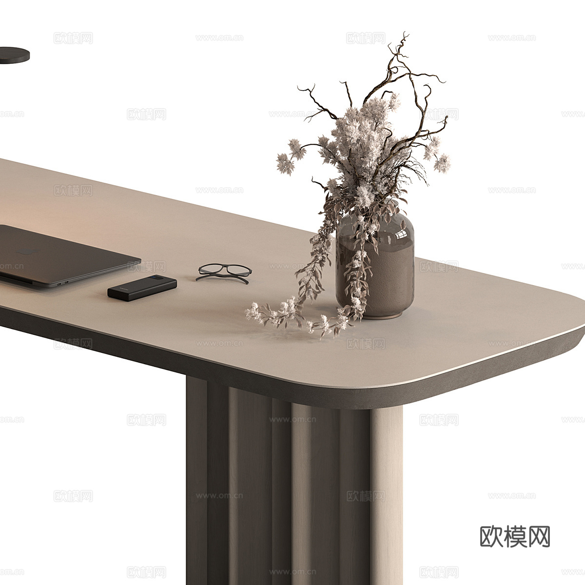 现代意式轻奢书桌椅 办公桌椅3d模型