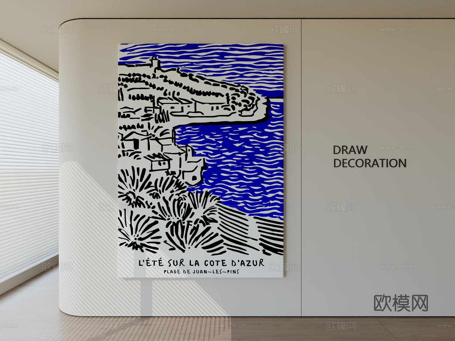 现代简约极简抽象艺术挂画3d模型