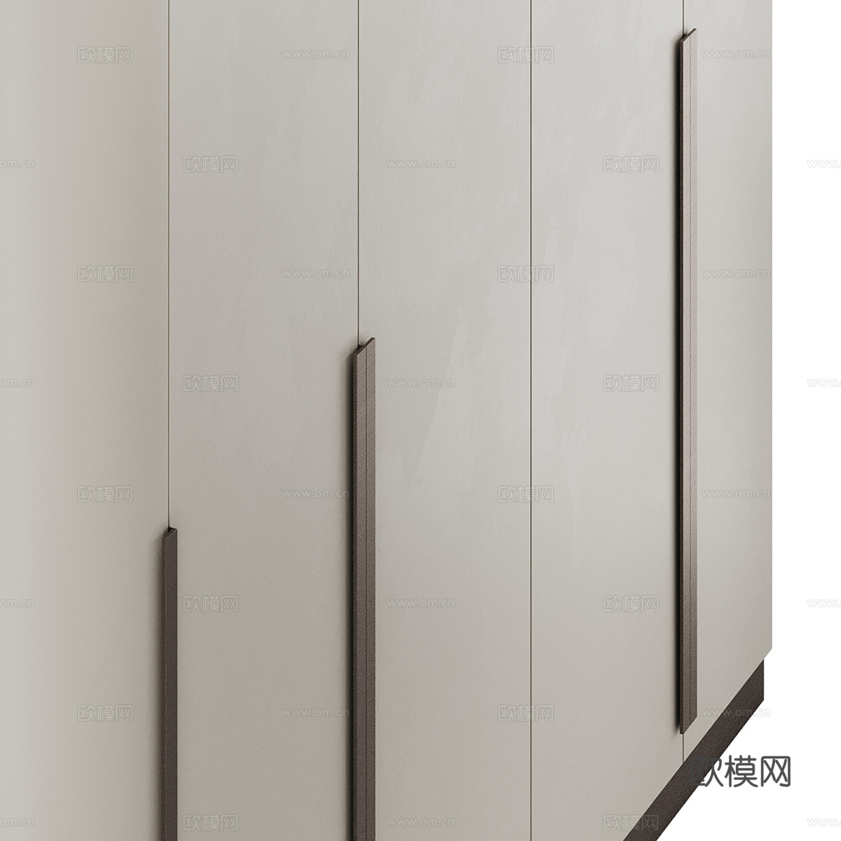 现代极简弧形开门衣柜3d模型