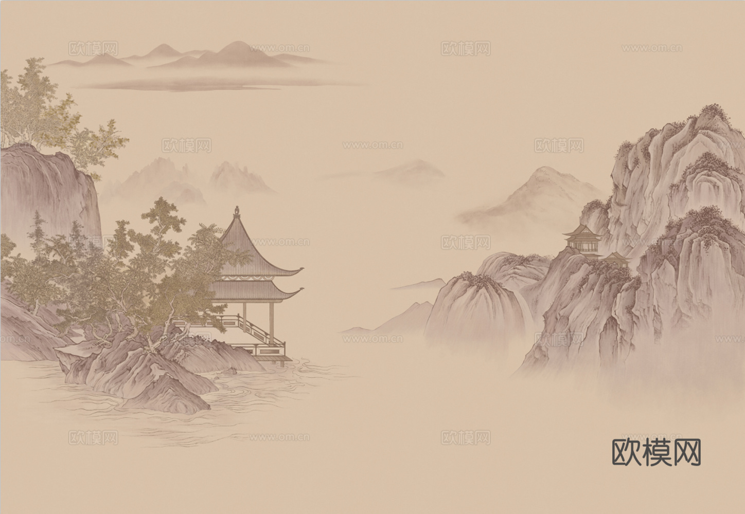 山水壁画