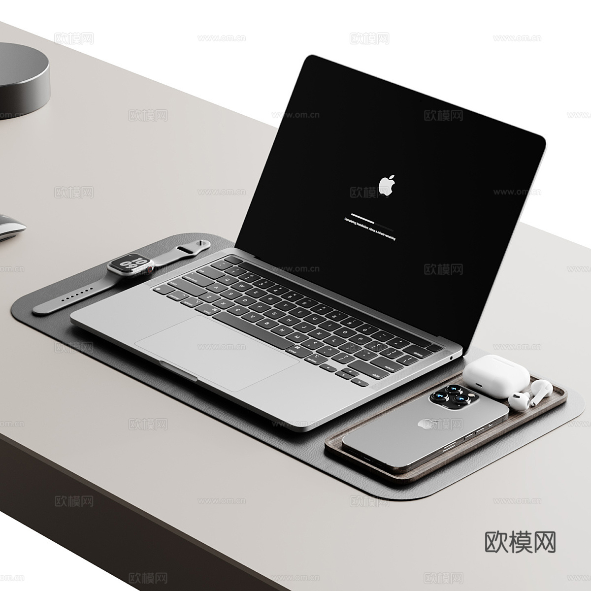 现代意式极简书桌椅 办公桌椅3d模型