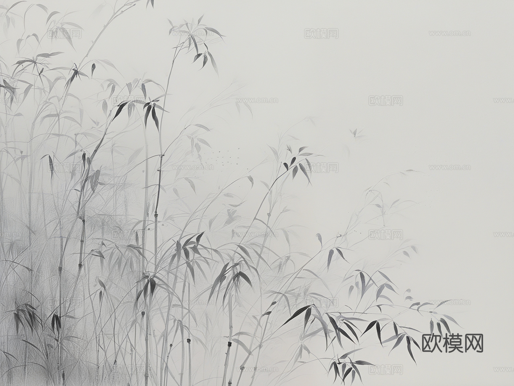 新中式竹子壁画