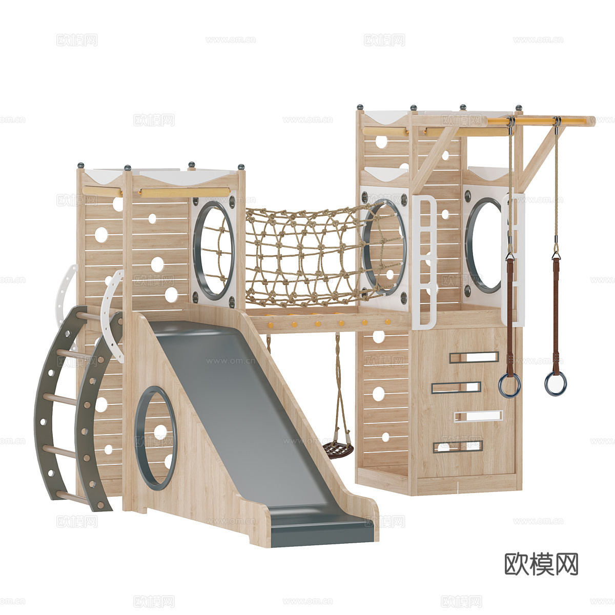 儿童游乐设施 爬梯 滑梯3d模型