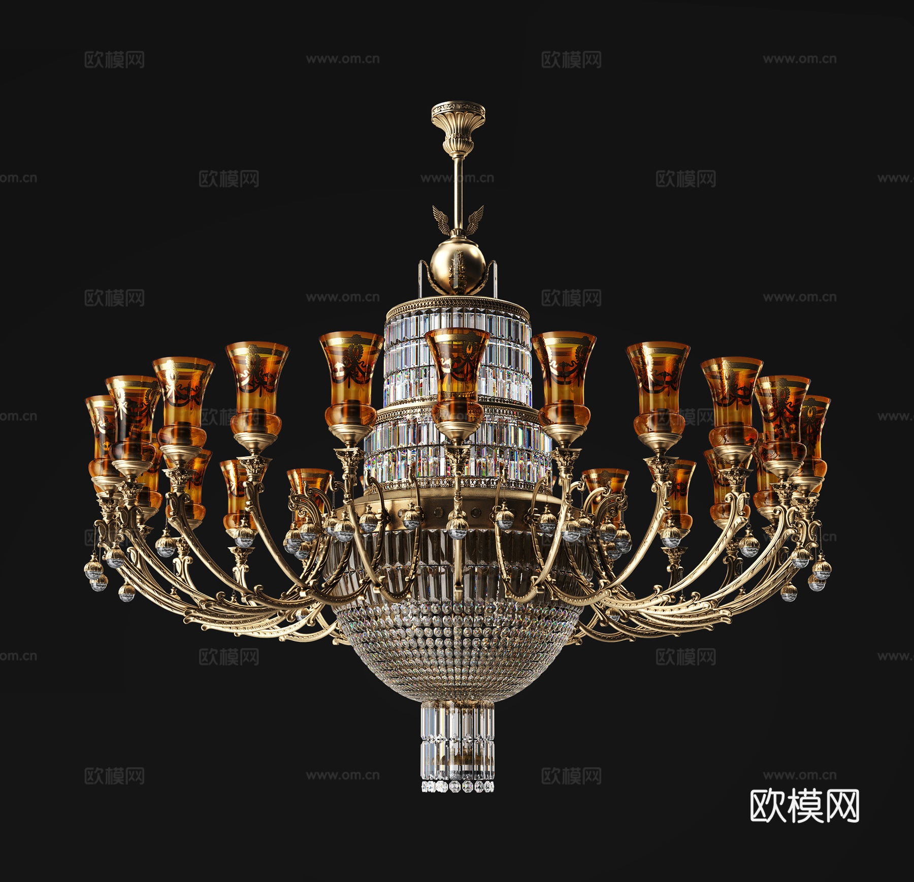 欧式吊灯 水晶吊灯  花形吊灯su模型