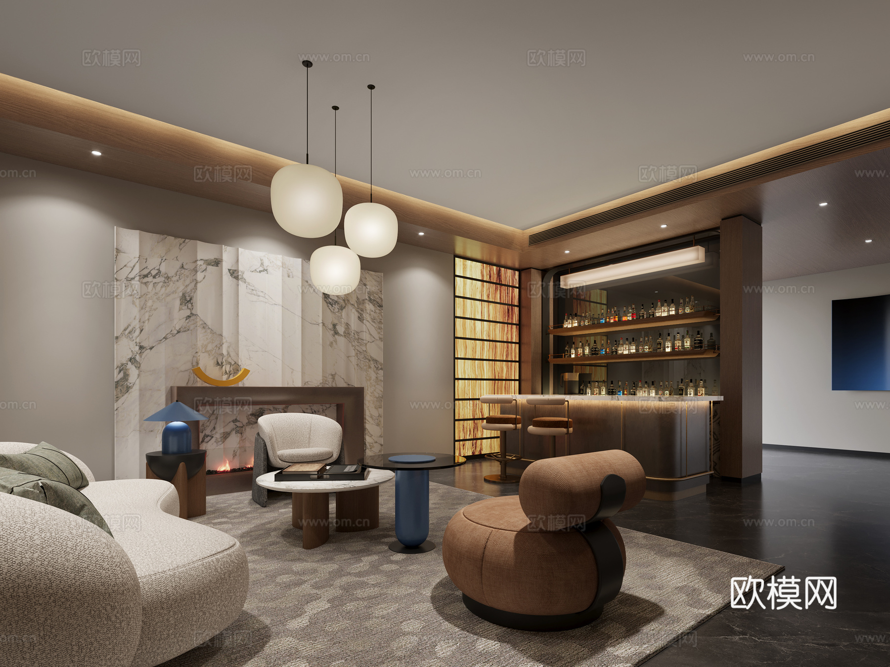 吧台休闲区3d模型
