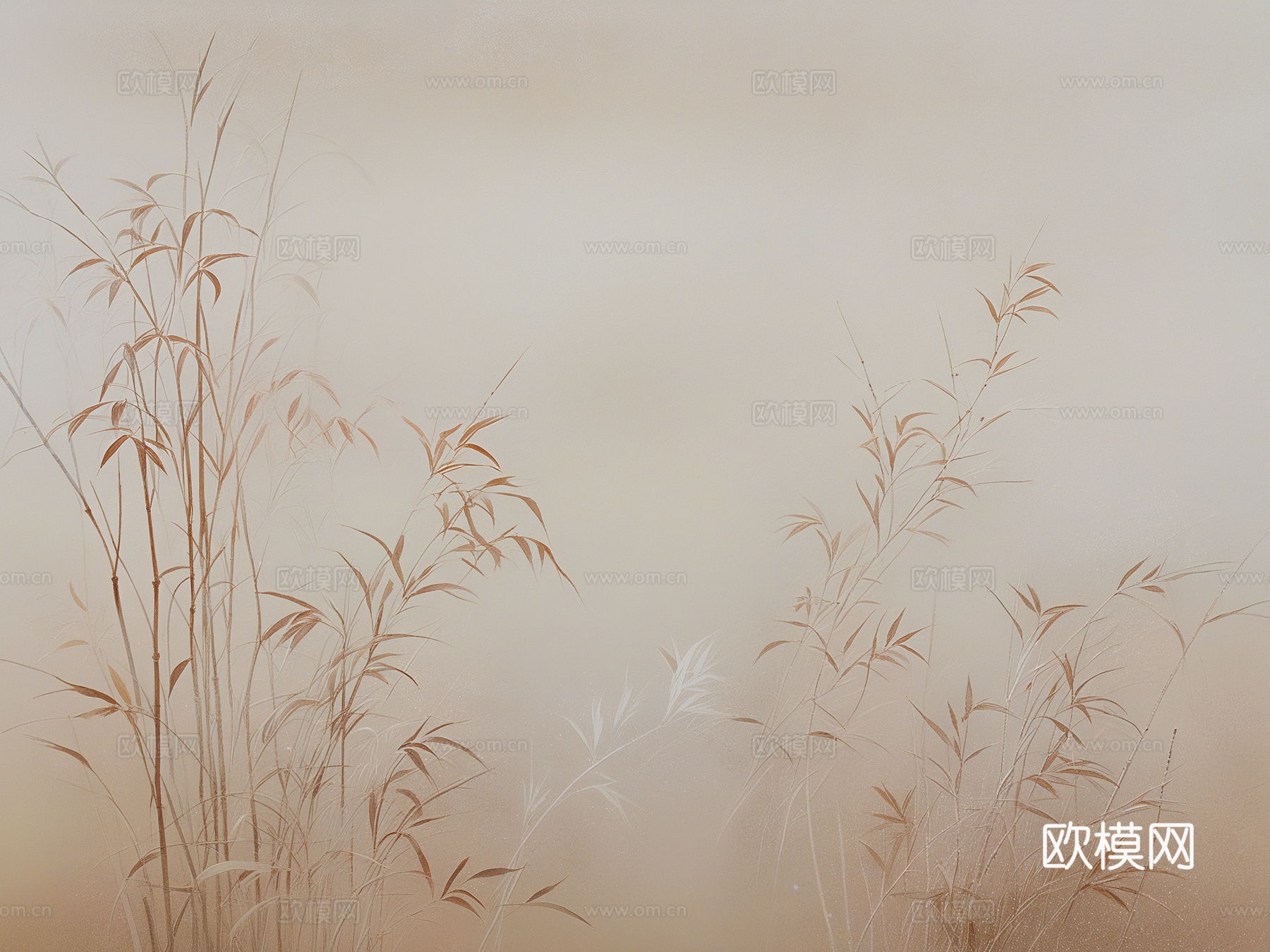 新中式竹子壁画
