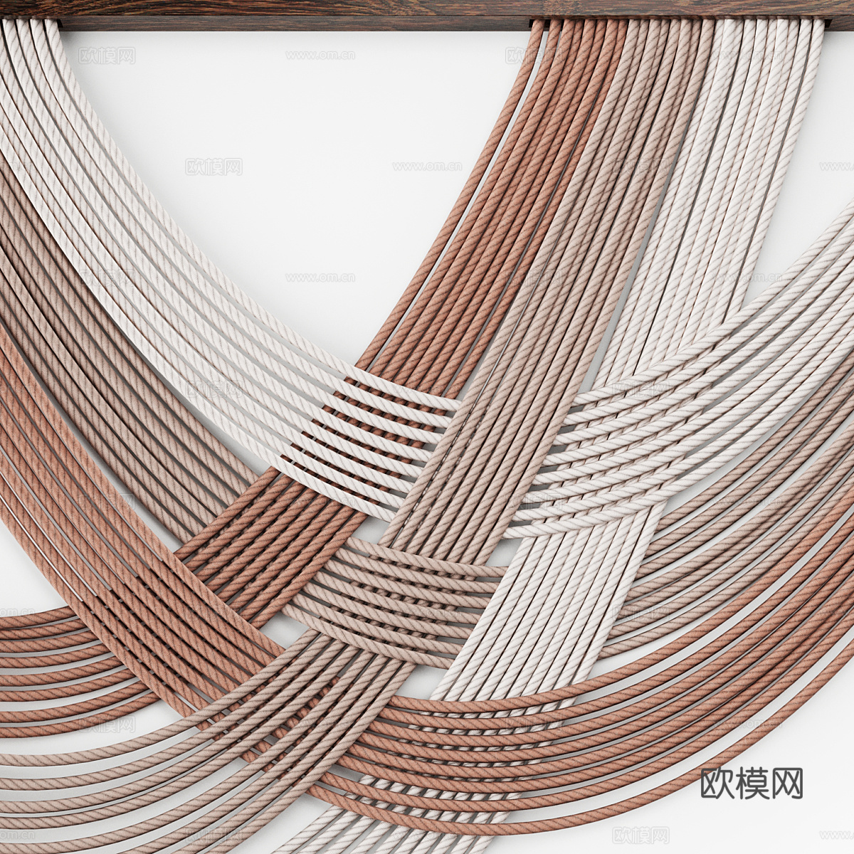 新中式侘寂花边挂饰3d模型