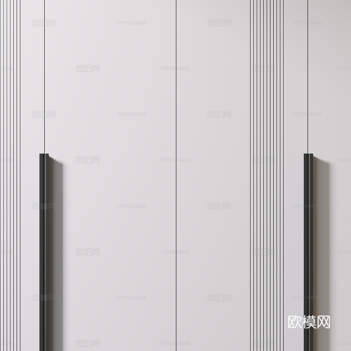 现代极简开门衣柜3d模型