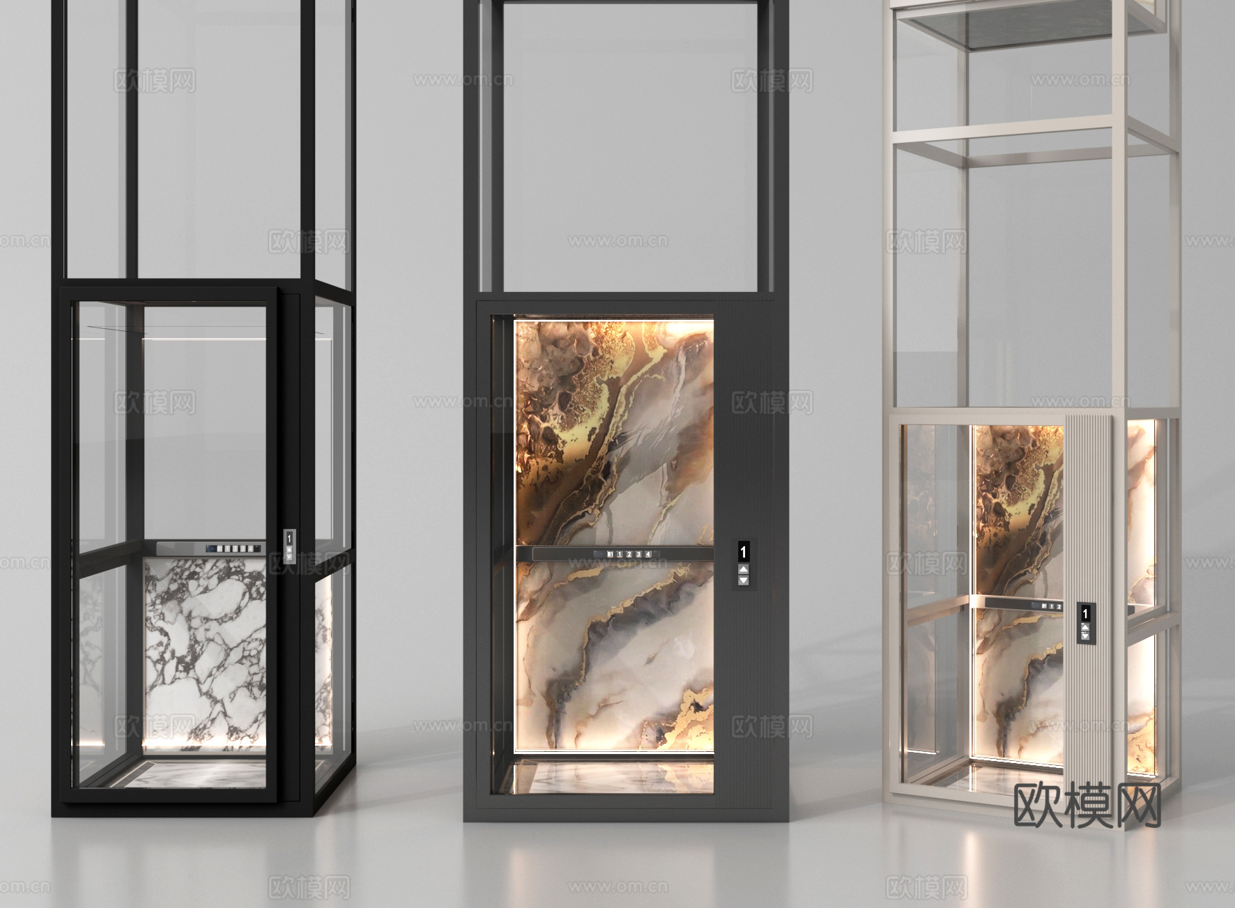现代电梯 景观电梯 升降电梯3d模型