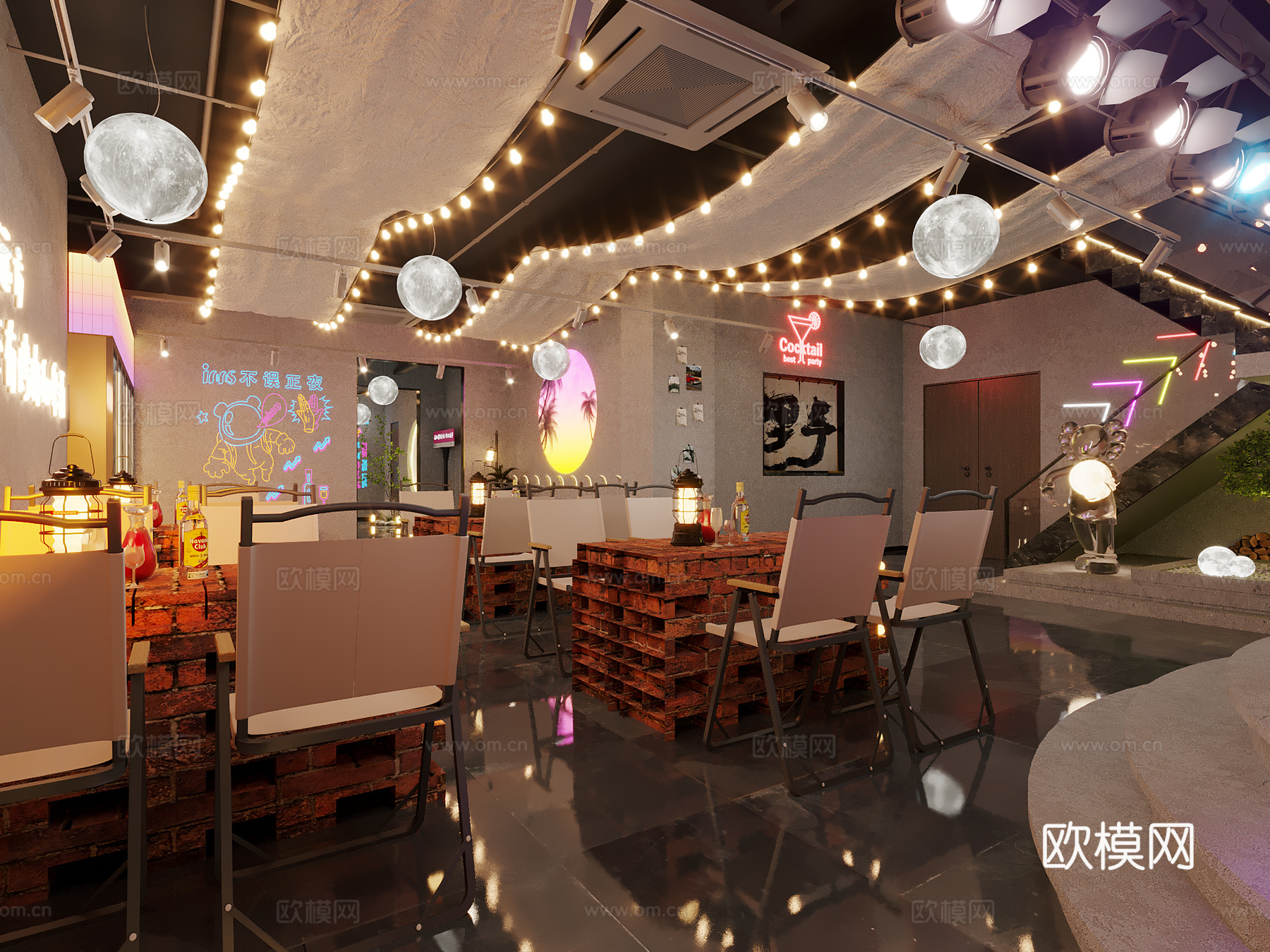 工业风精酿酒吧3d模型