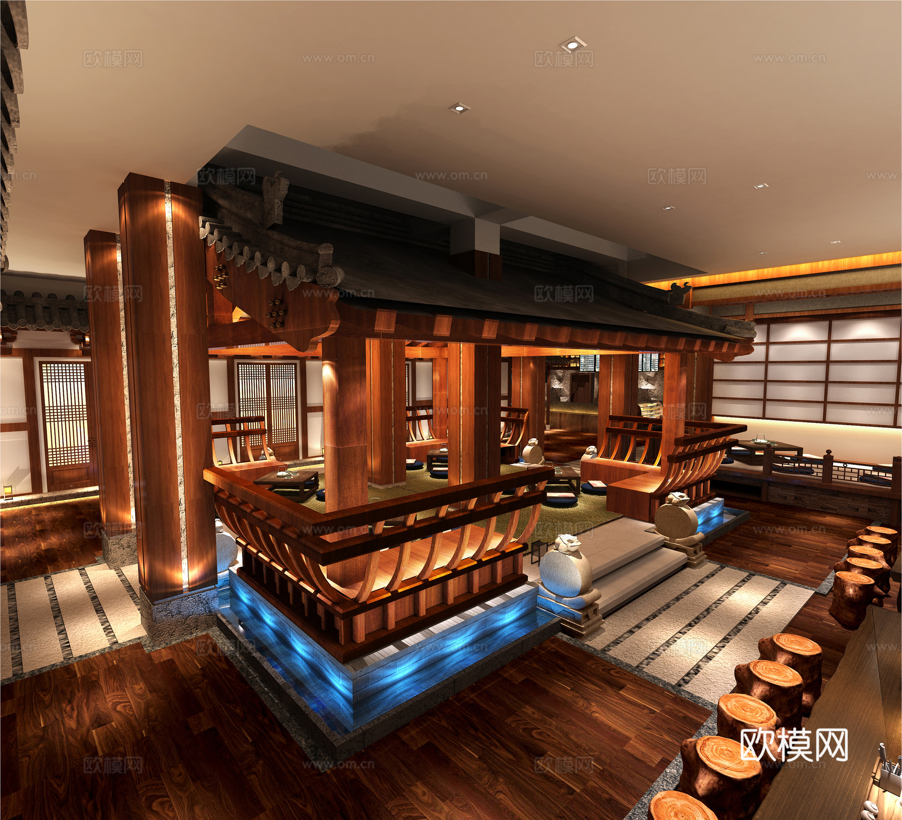 休闲区3d模型