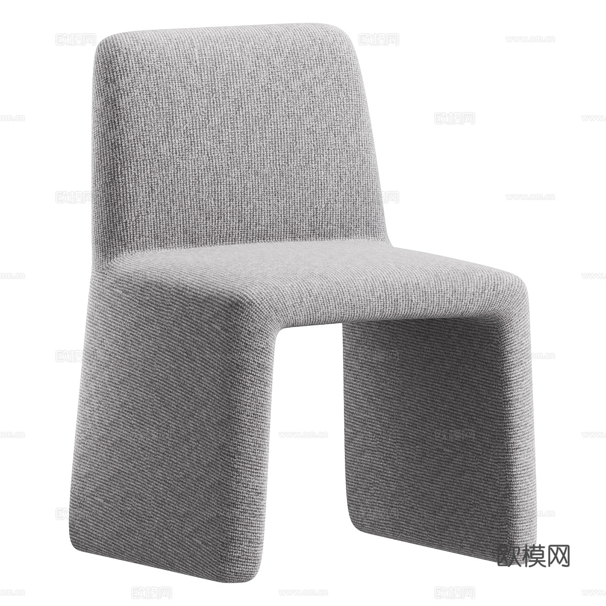 现代奶油风布艺单椅3d模型