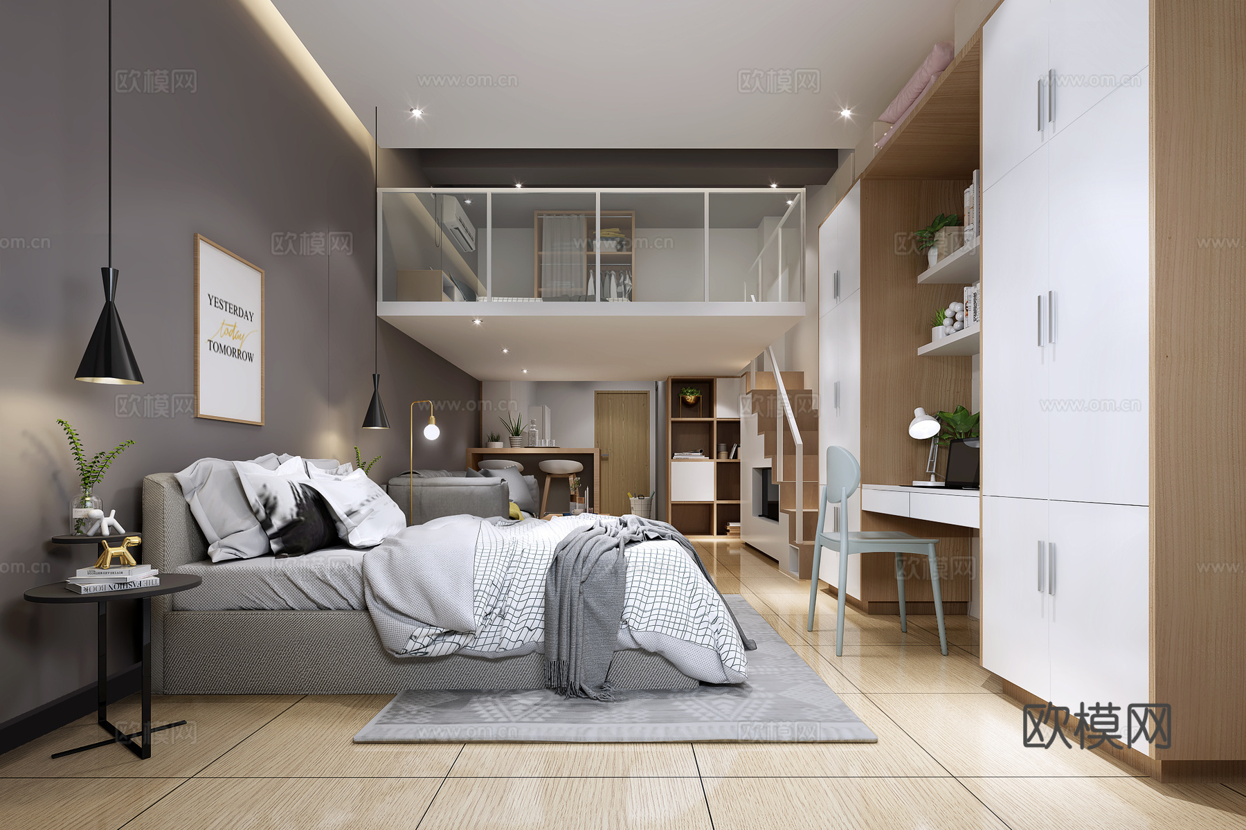 北欧loft双层公寓3d模型