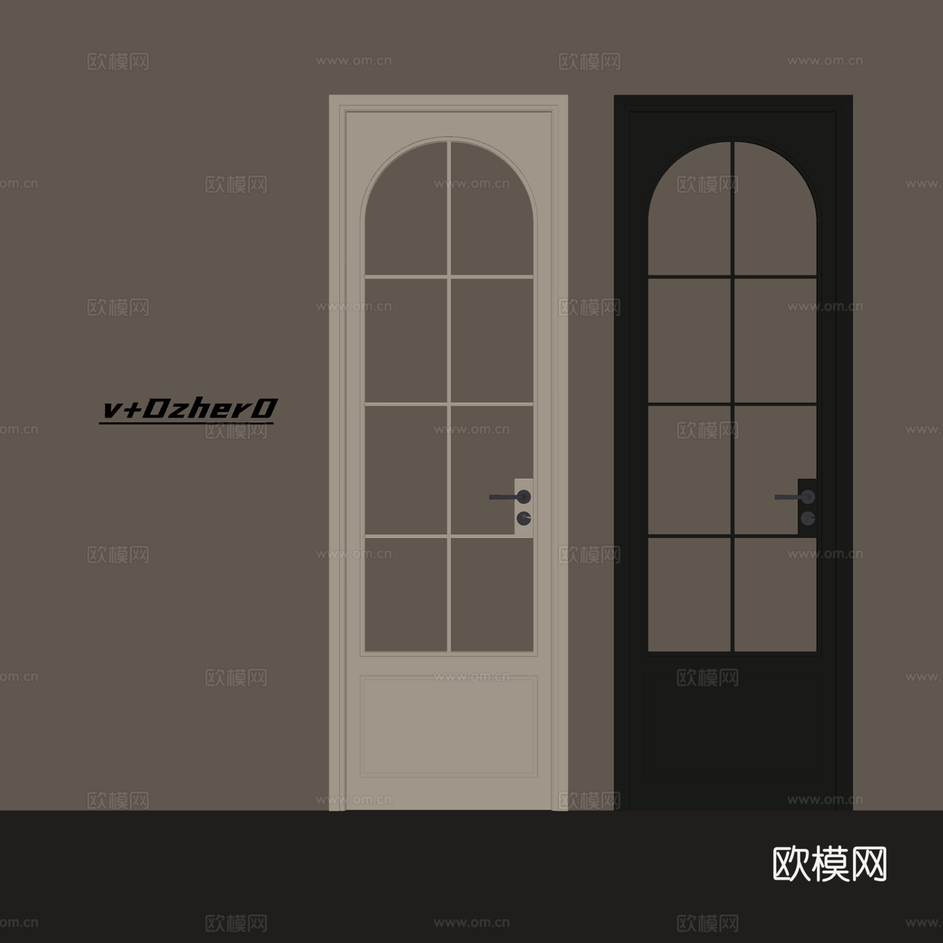 现代单开门su模型