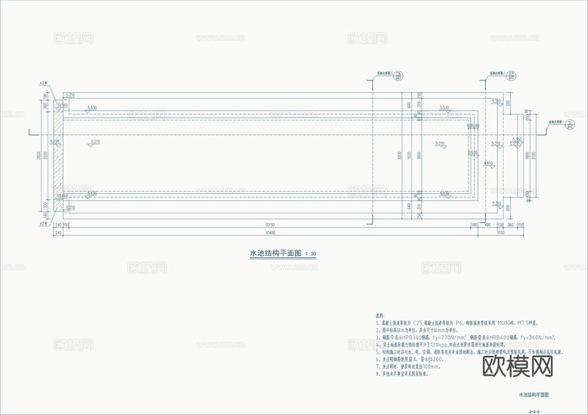 現(xiàn)代鏡面水景 雕塑水景cad施工圖下載(渲染圖3)