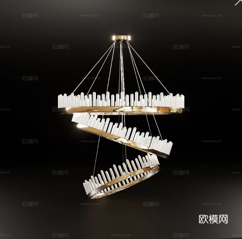 现代轻奢水晶吊灯3d模型
