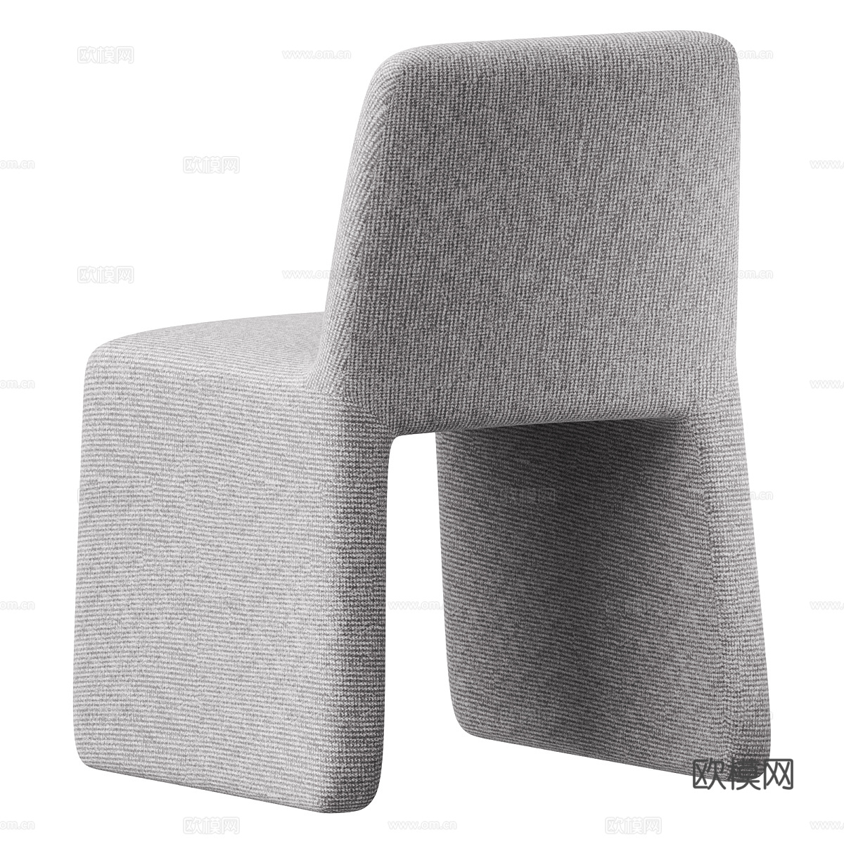 现代奶油风布艺单椅3d模型