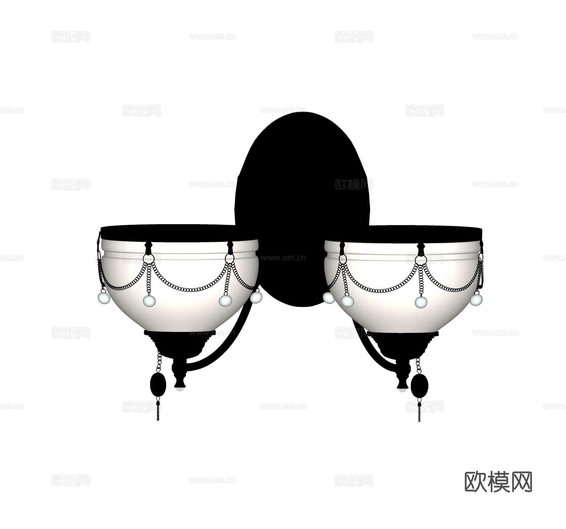 简欧壁灯 陶瓷金属壁灯 床头壁灯su模型