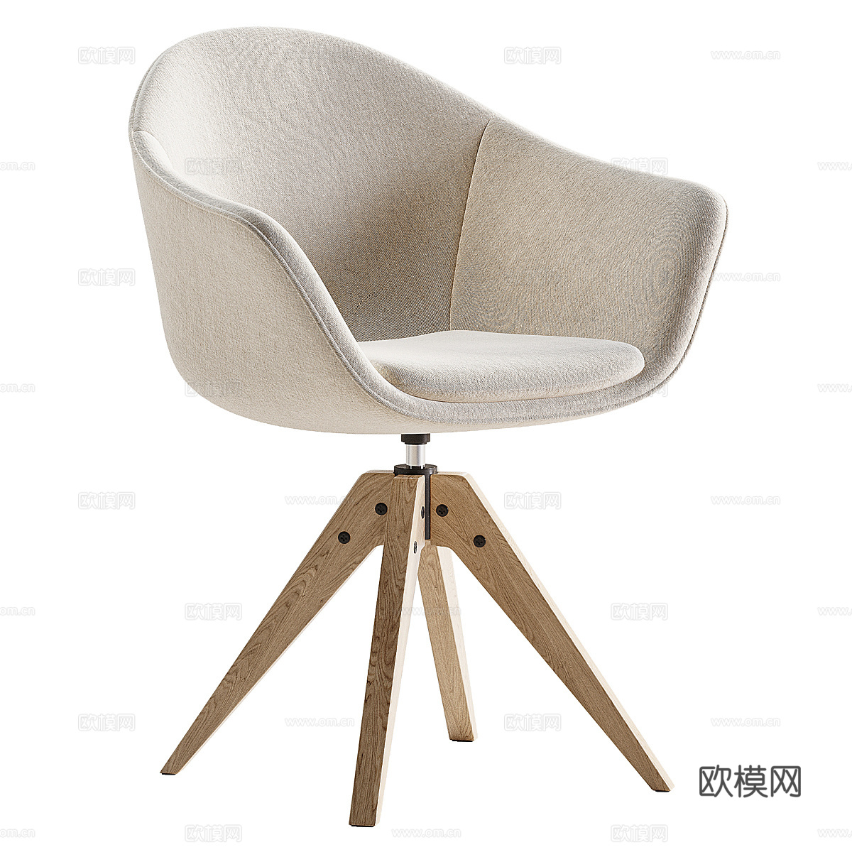现代意式 QUILDA 旋转办公椅3d模型