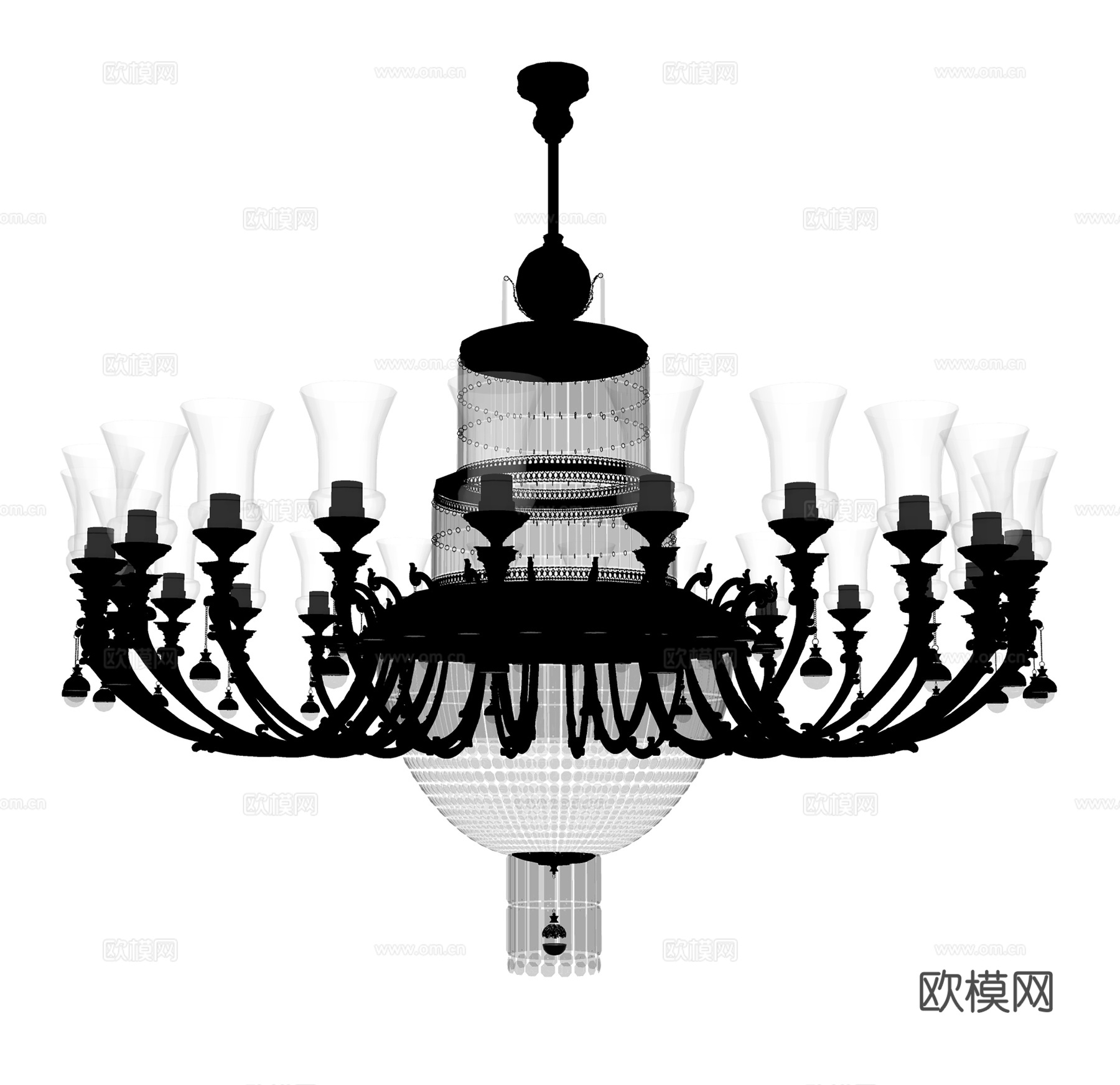 欧式吊灯 水晶吊灯  花形吊灯su模型