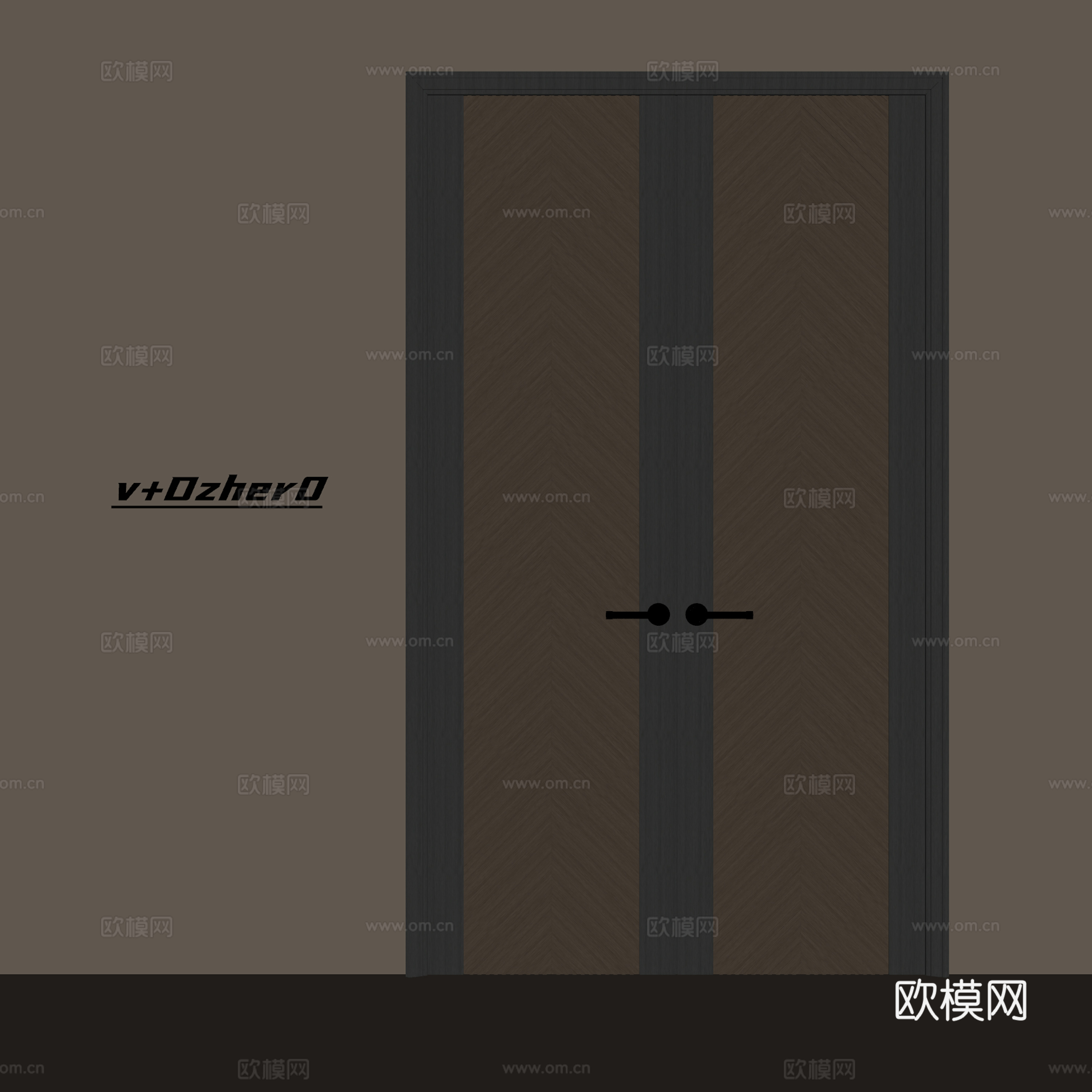 现代双开门su模型