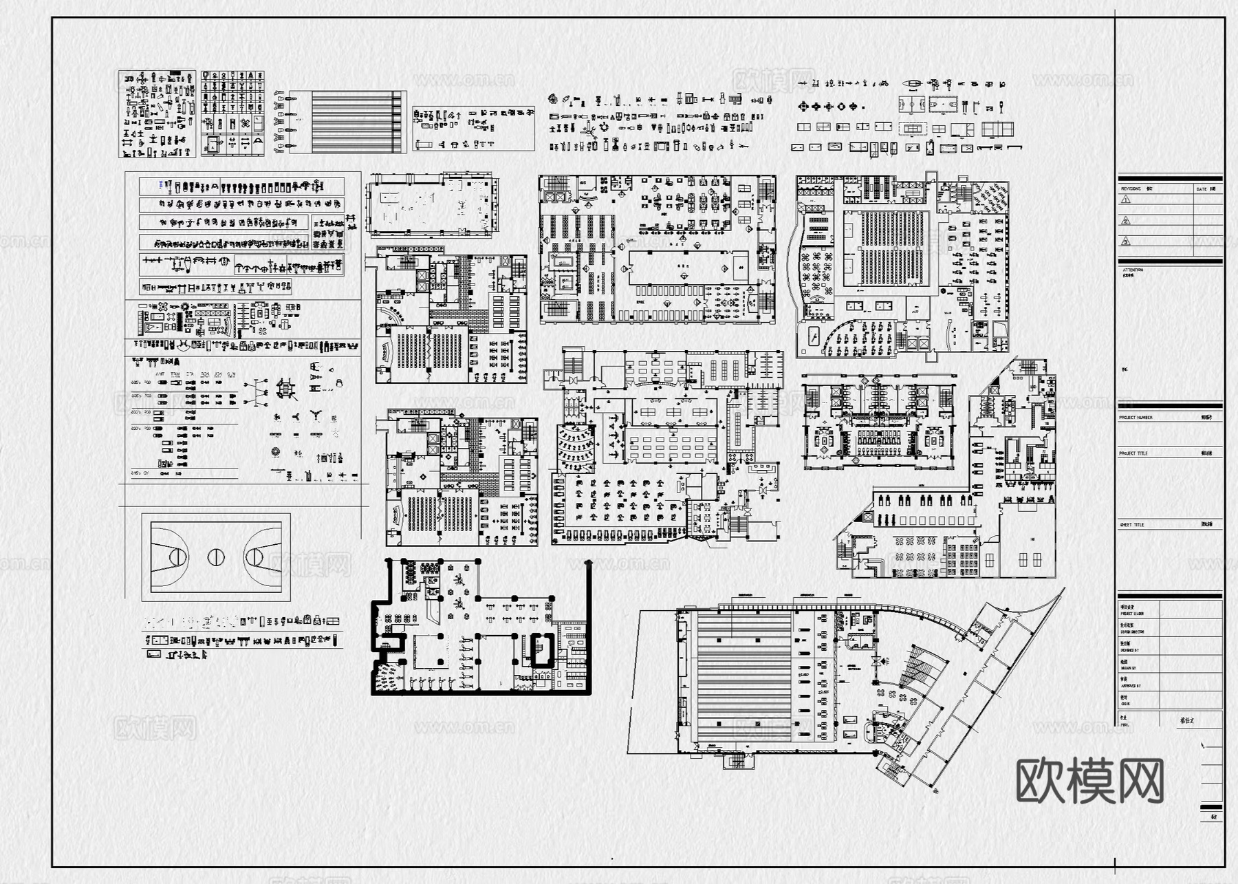 运动器材 健身器材 健身房素材 体育器材 公园健身设备cad施工图