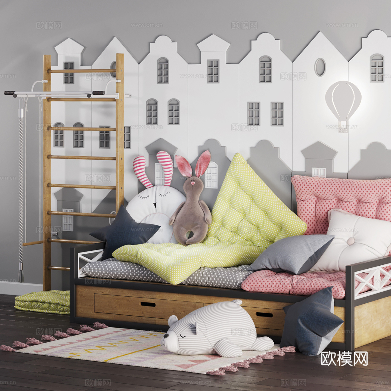 北欧儿童沙发组合3d模型
