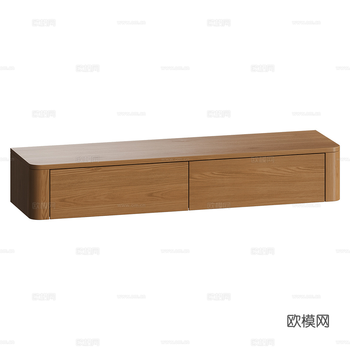 现代意式极简实木悬空电视柜3d模型