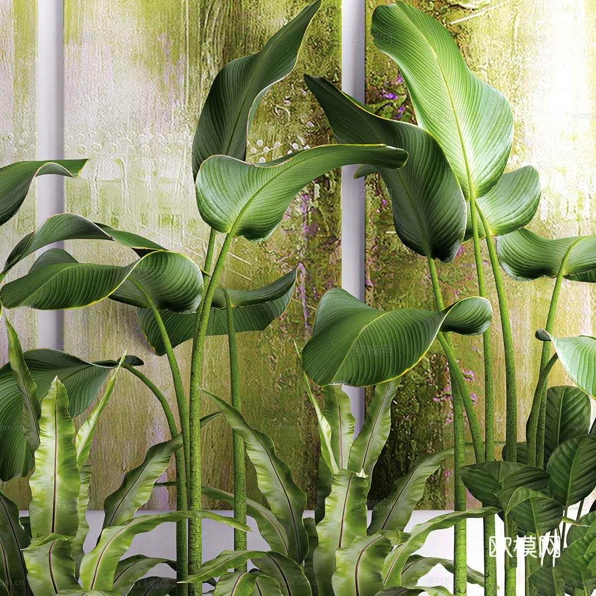 新中式绿植盆栽3d模型